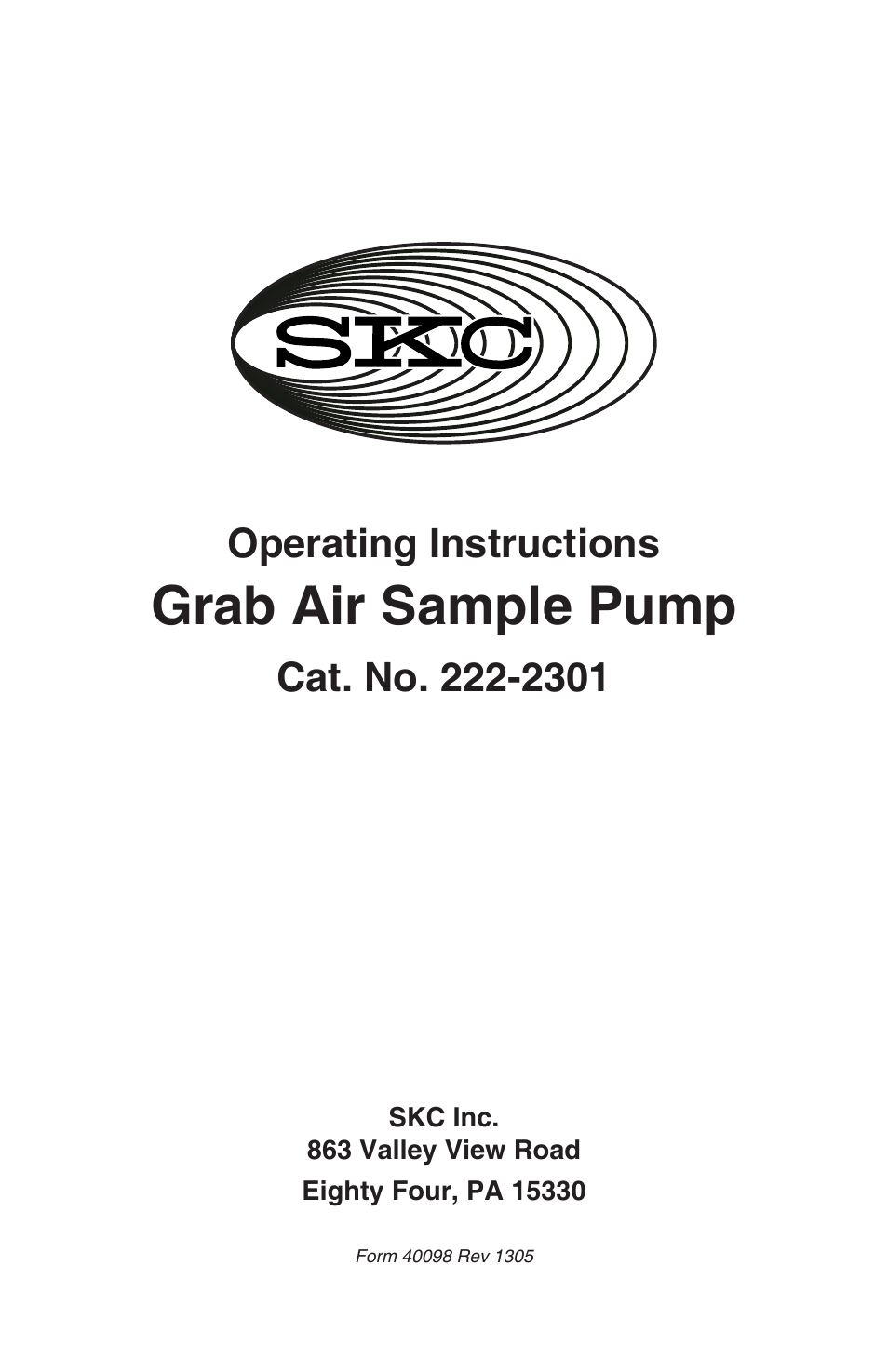 222-2301 Grab Air Sample Pump