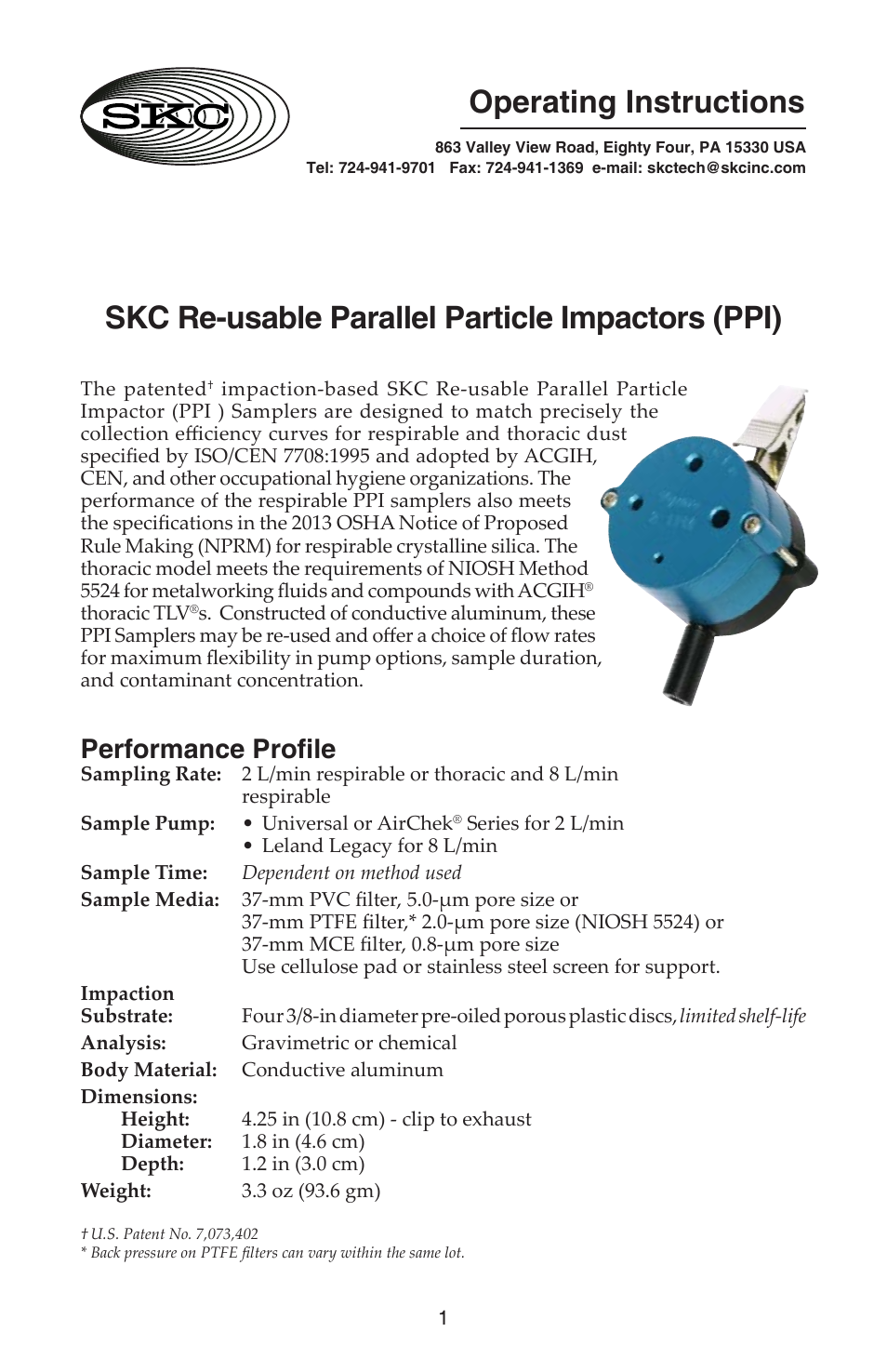 225-380 Parallel Particle Impactor