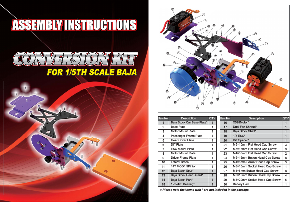 Conversion Kit for 1/5th Scale Baja