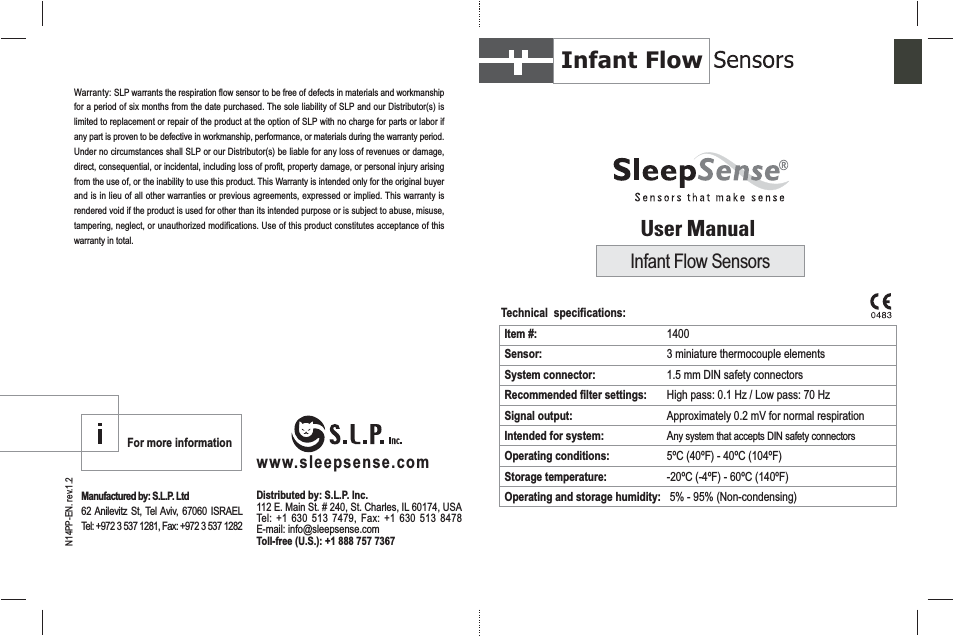 1400 Infant Thermal Flow Sensor