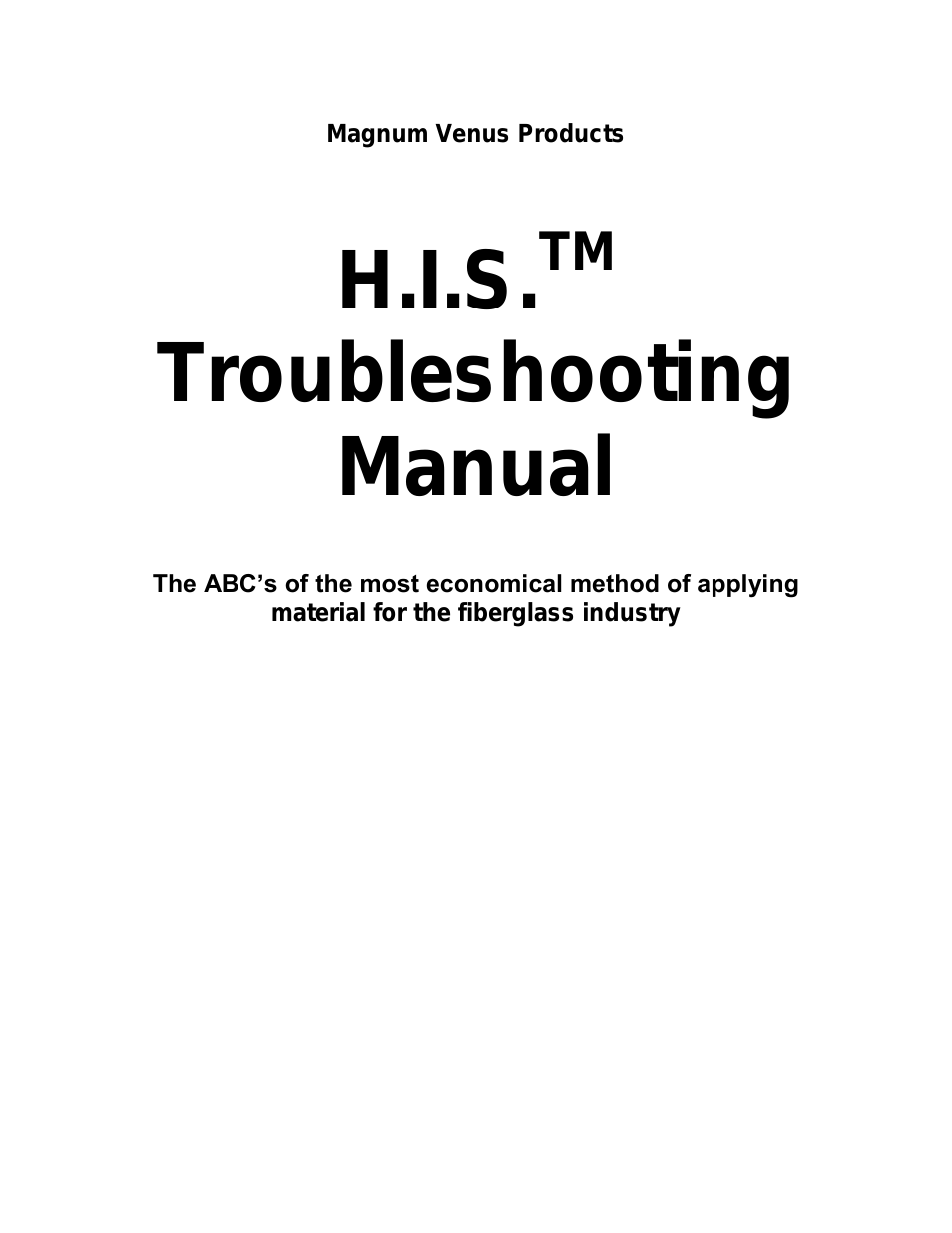 HIS Troubleshooting Manual