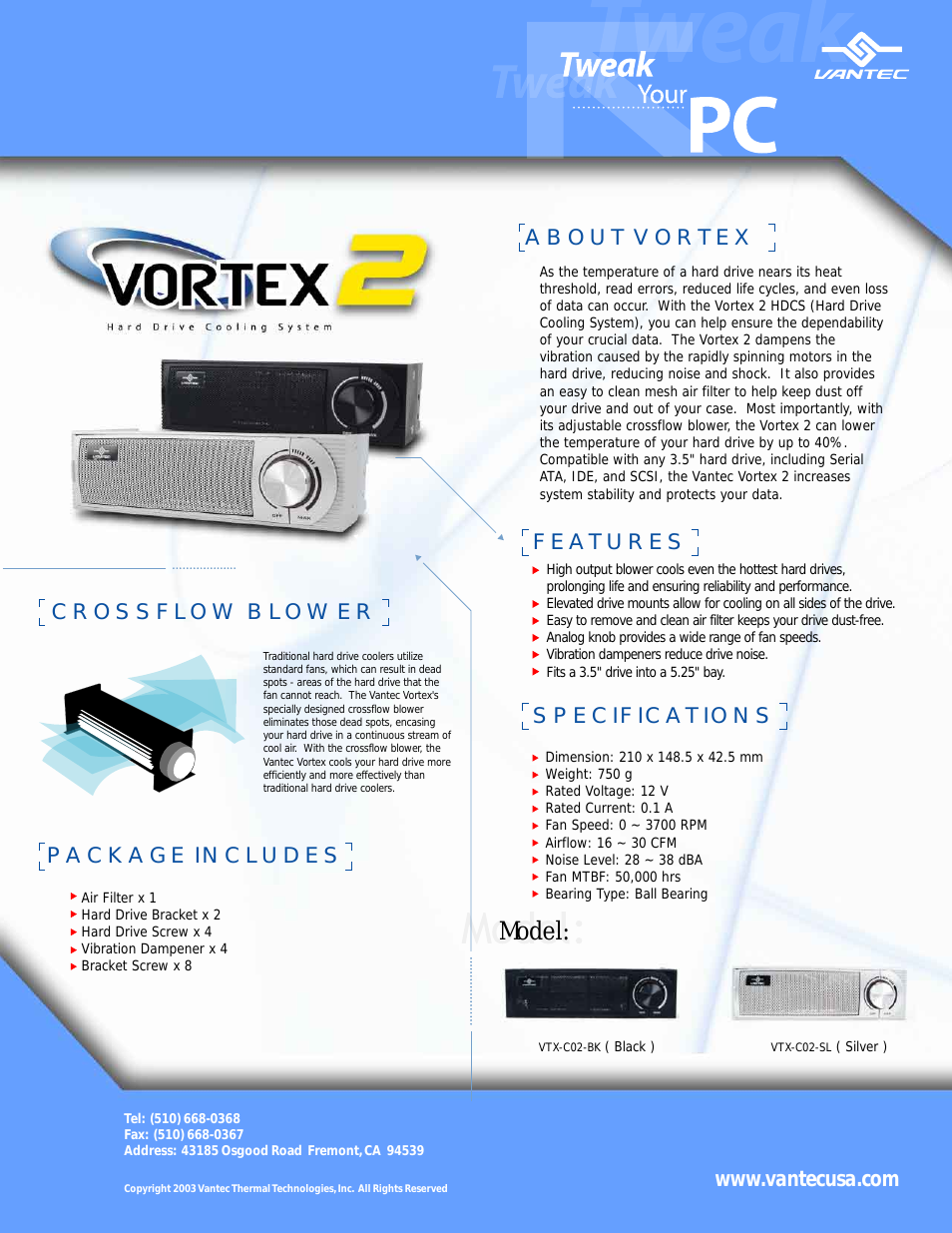Hard Drive Cooling System Vortex 2