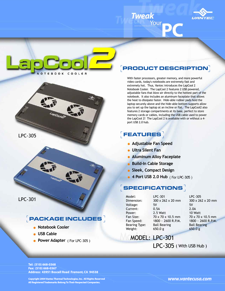 LapCool 2 Notebook Cooler LPC-301