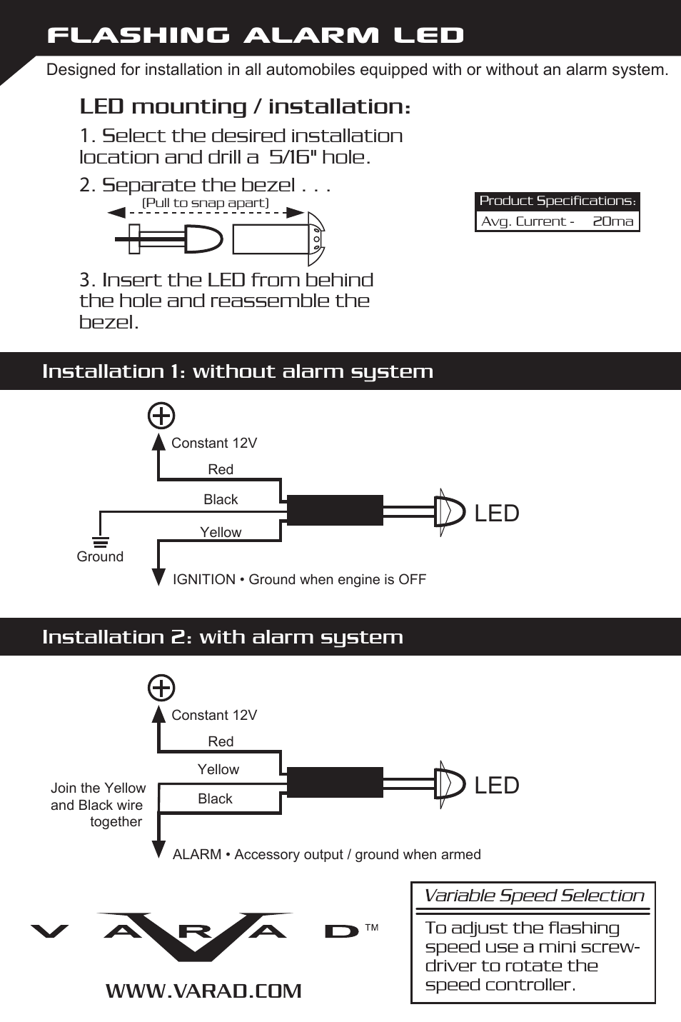 LL - Flashing Alarm LED