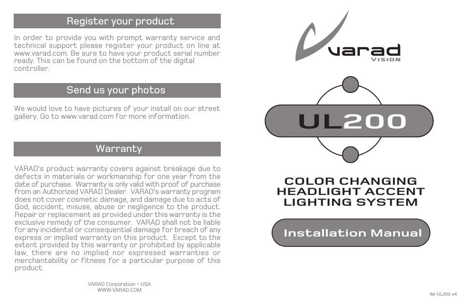UL200 - Solid LED Under Car Lighting System