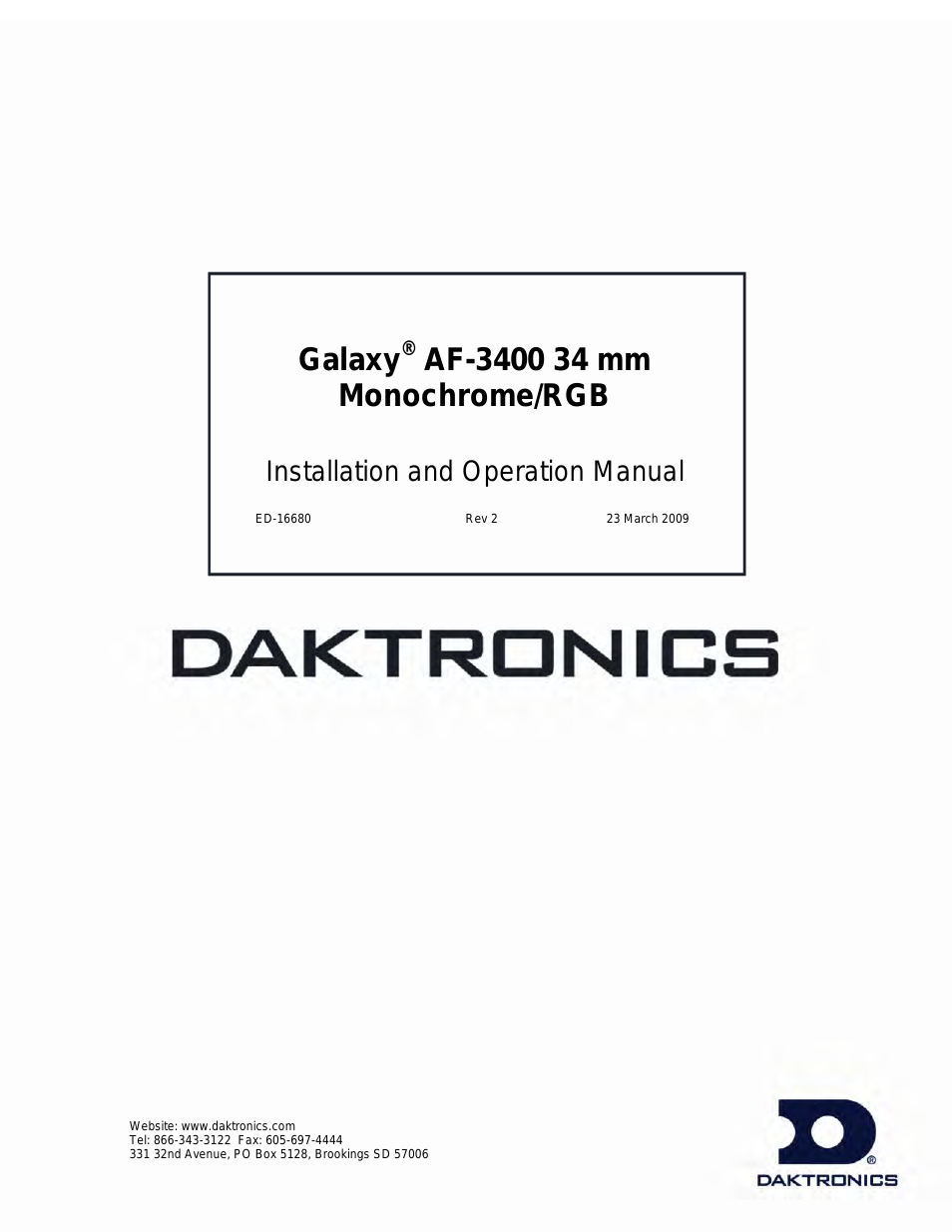 Galaxy AF-3400 34 mm Monochrome/RGB