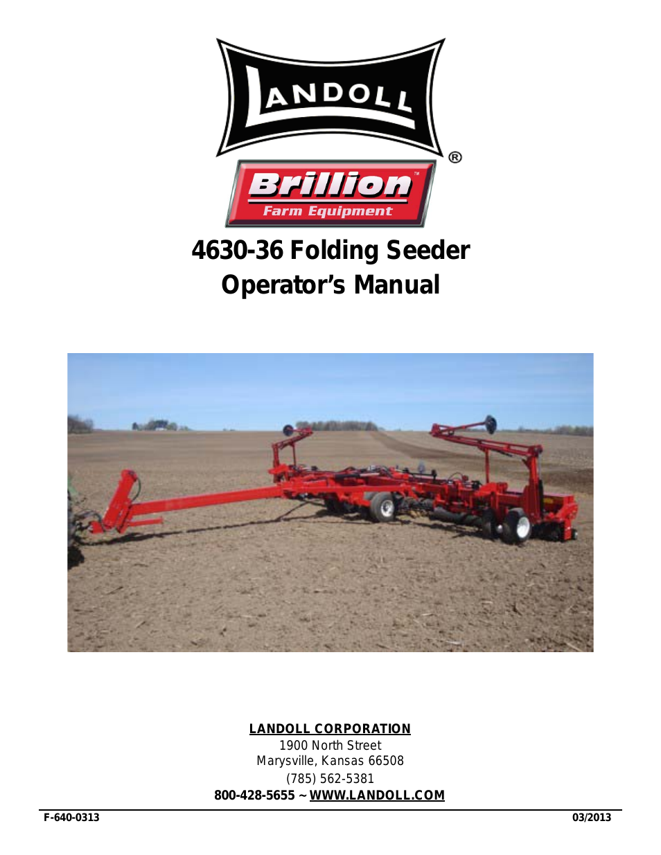 4630-36 Folding Seeder Operators Manual v.F-640-0313 03/2013