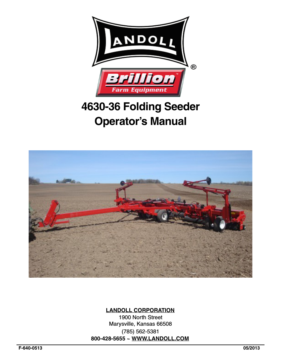 4630-36 Folding Seeder Operators Manual v.F-640-0513 05/2013