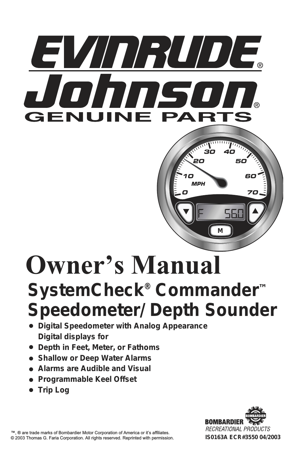 Speedometer/Depth Sounder