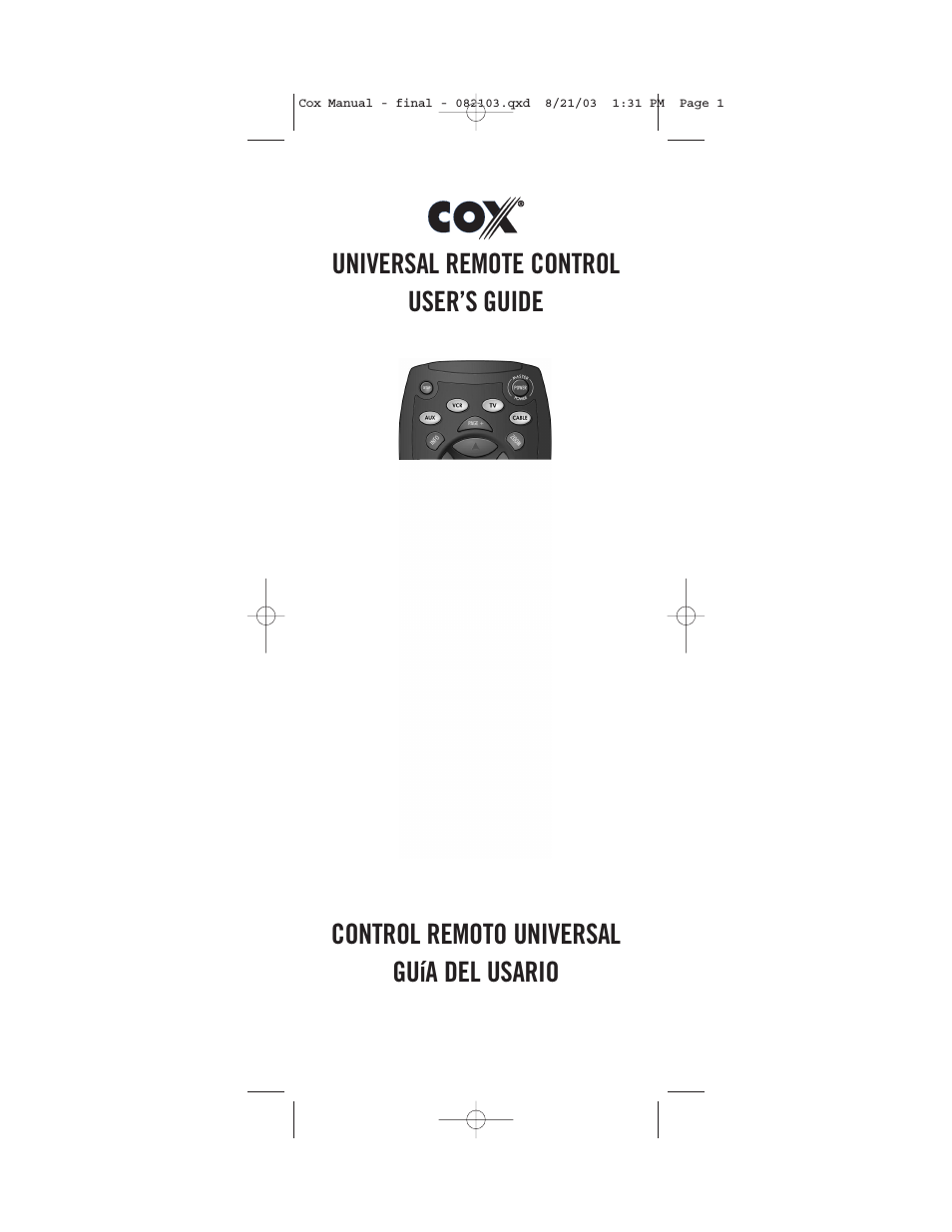 Cox Universal Remote Control
