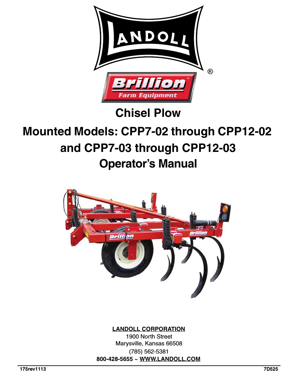 CPP7-02 through CPP12-02 Chisel Plow