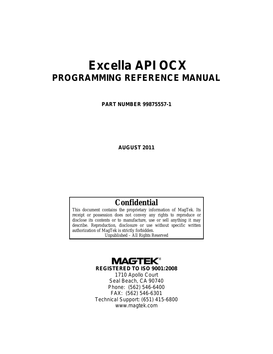 Excella API OCX99875557