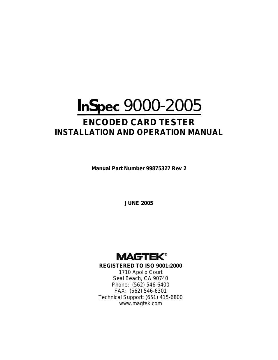 InSpec 9000-2005