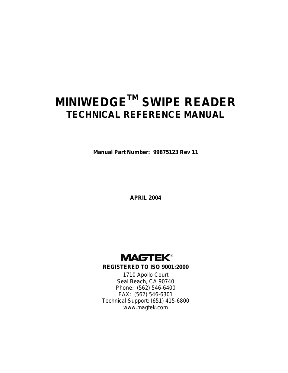 MINIWEDGE SWIPE READER