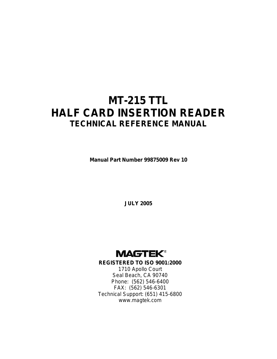 MT-215 TTL HALF CARD