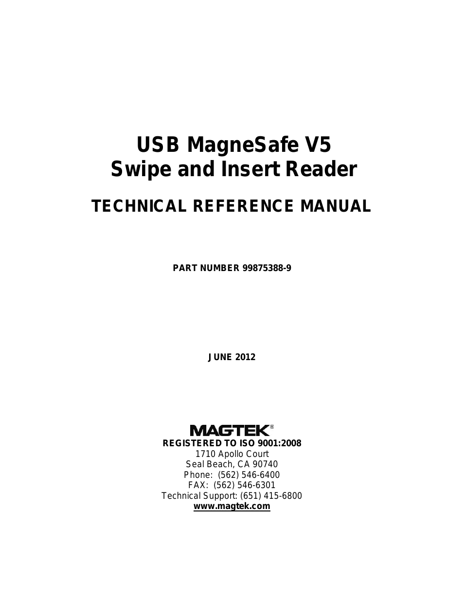 USB MagneSafe Swipe and Insert Reader V5