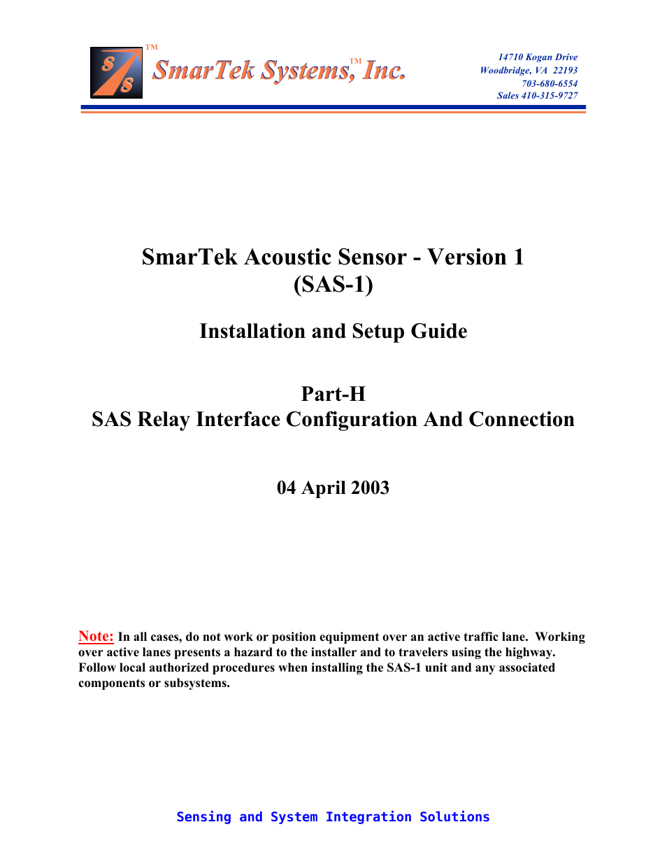 SAS-1 Relay Interface Configuration And Connection