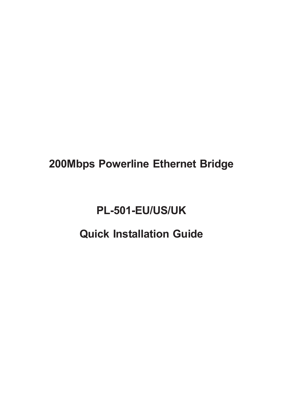 200Mbps Powerline Ethernet Bridge PL-501-EU/US/UK