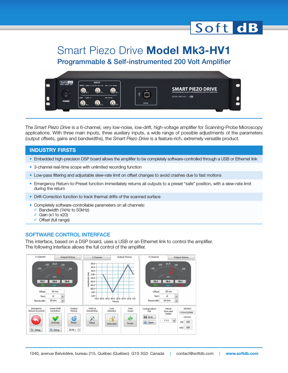Mk3-HV1 Smart Piezo Drive Spec sheet