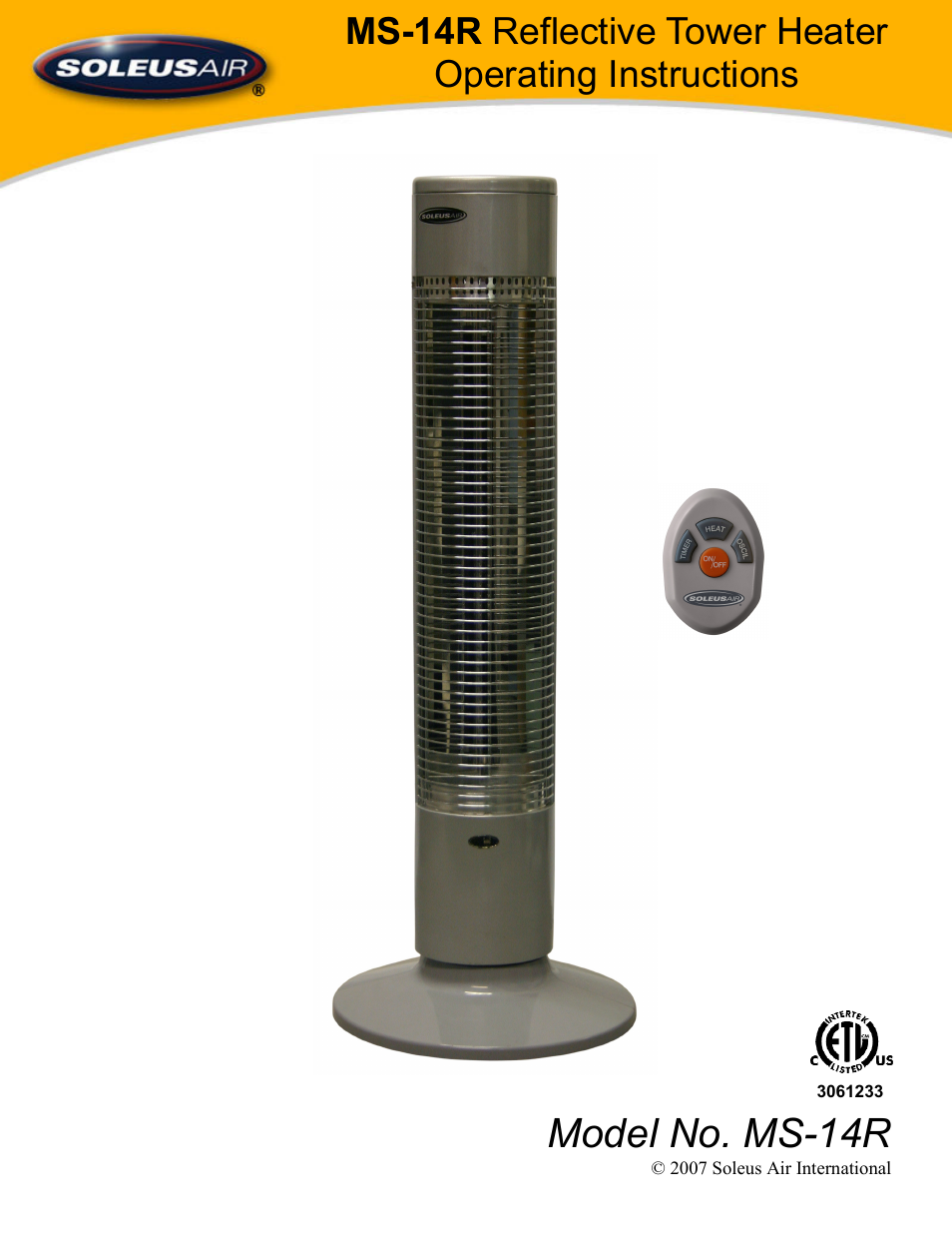 Reflective Tower Heater MS-14R