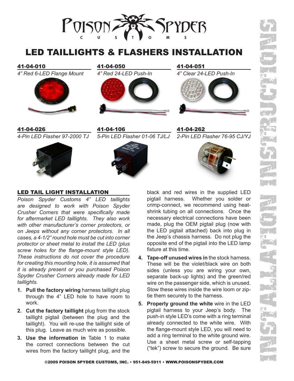 LED TAILLIGHTS & FLASHERS