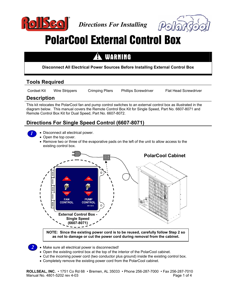External Control Box (Wall Mount)