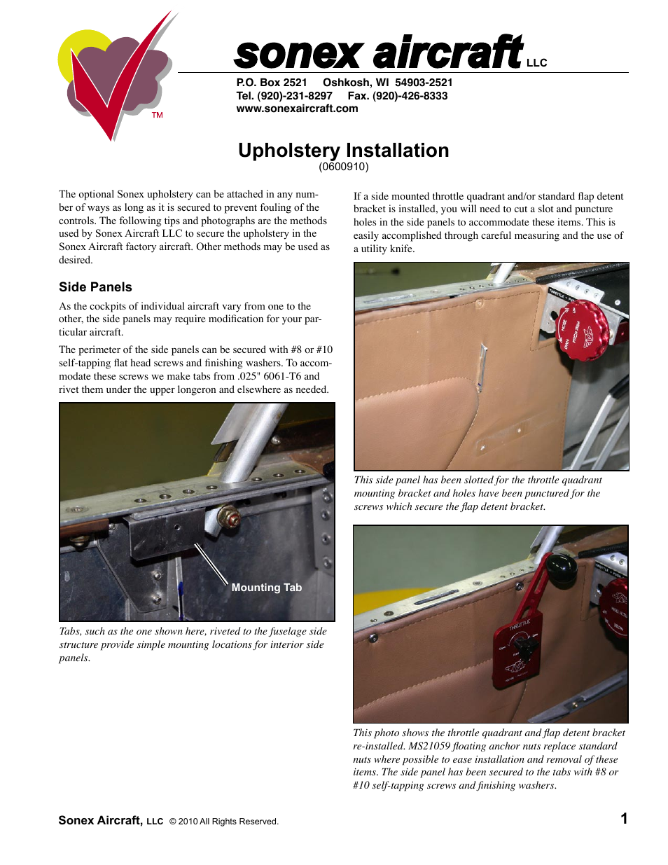 Upholstery Installation Instructions