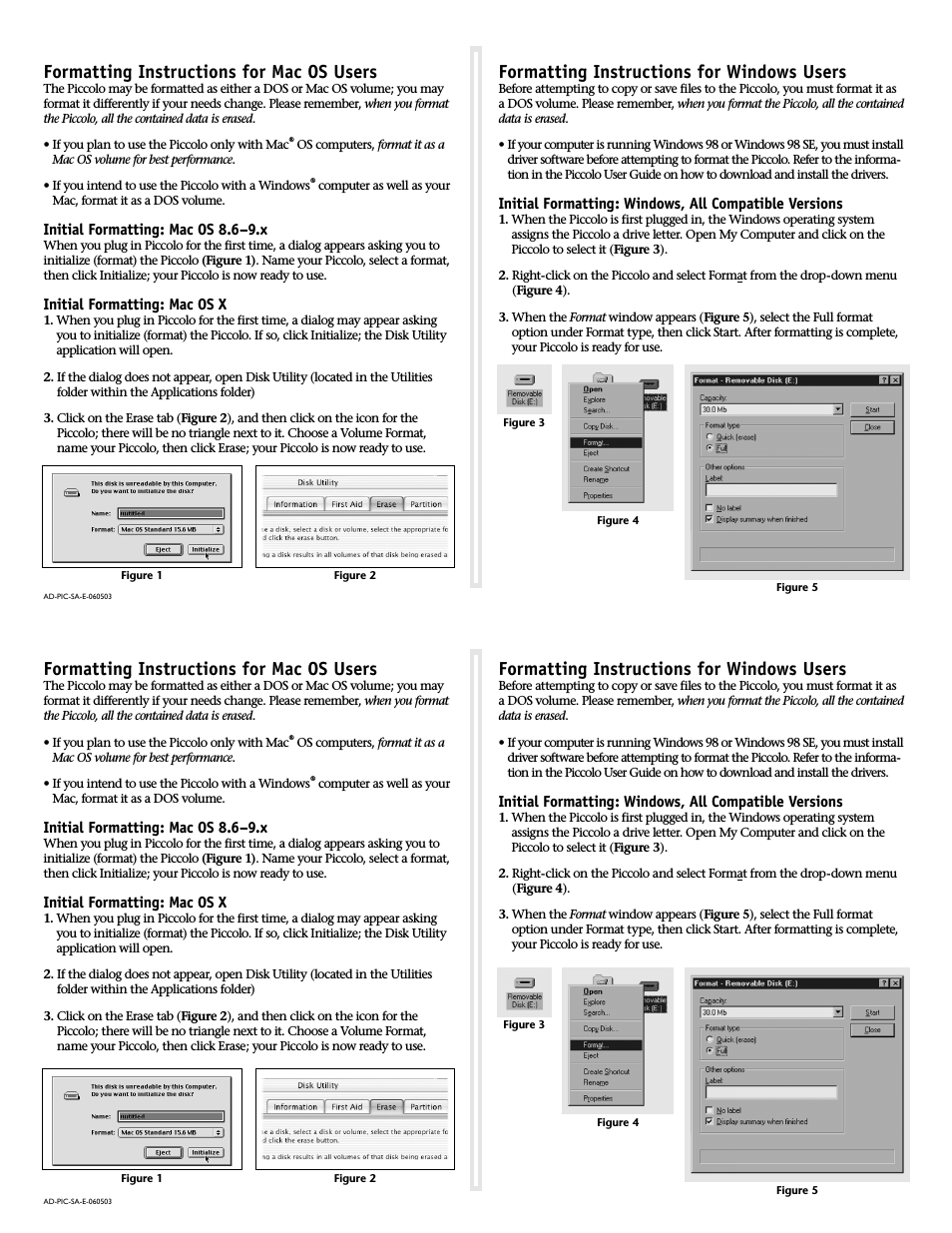 Piccolo USB Flash Drive Formatting Info Guide [English]