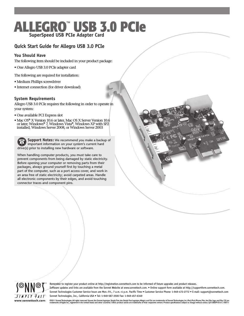 Allegro USB 3.0 PCIe