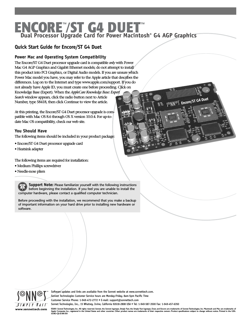 Encore_ST G4 Duet (With No Heatsink) Processor Upgrade Card