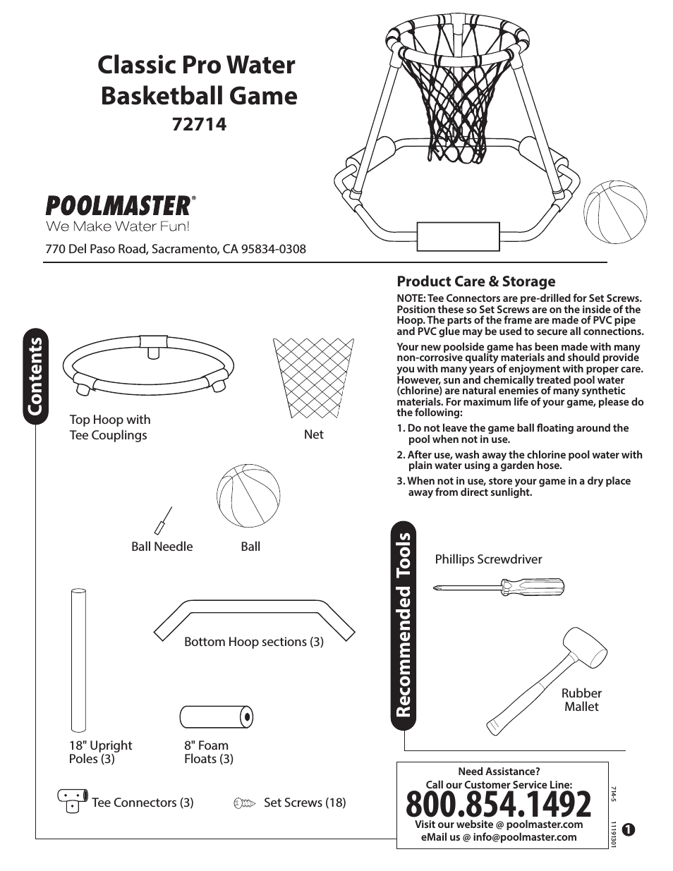 72714 Classic Pro Water Basketball Game
