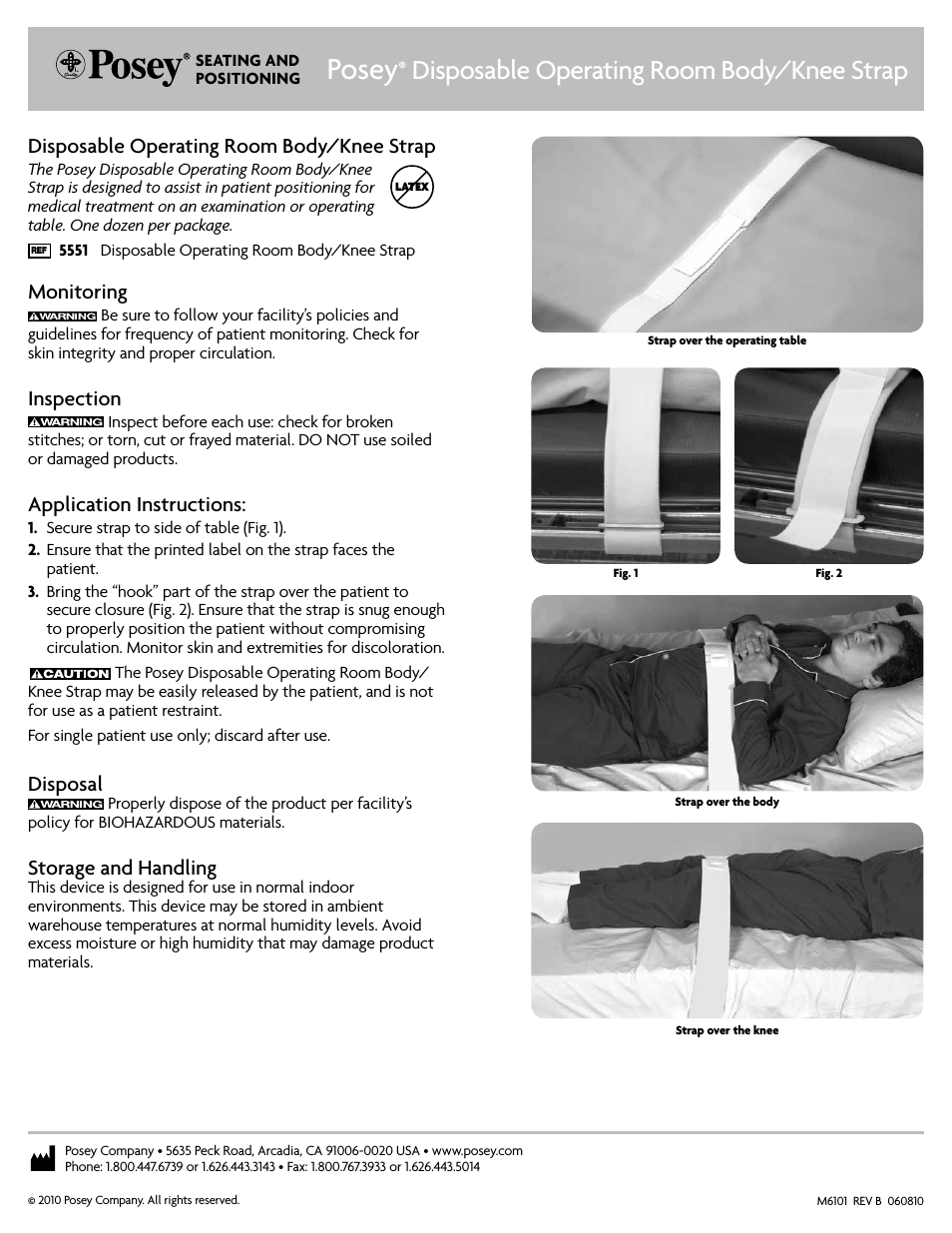 Disposable Operating Room Body/Knee Strap