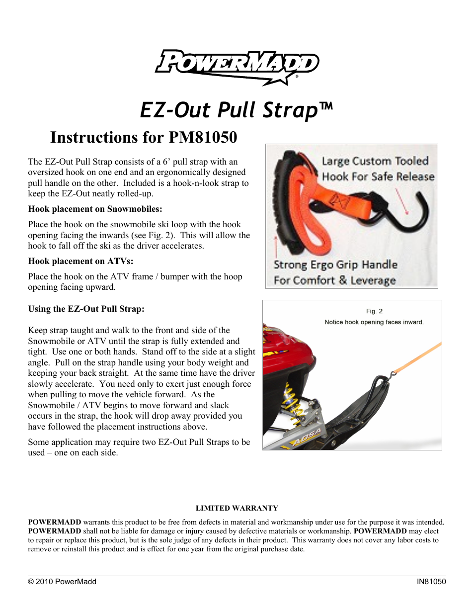 EZ Out Pull Strap 61050