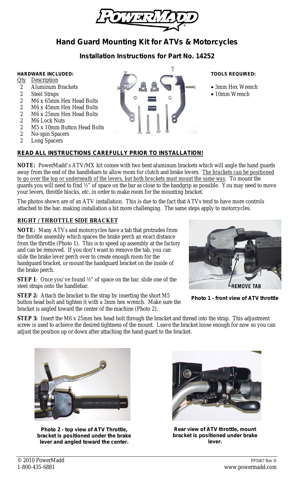 Star Series 14252 Mounting Kit for ATVs & Motorcycles