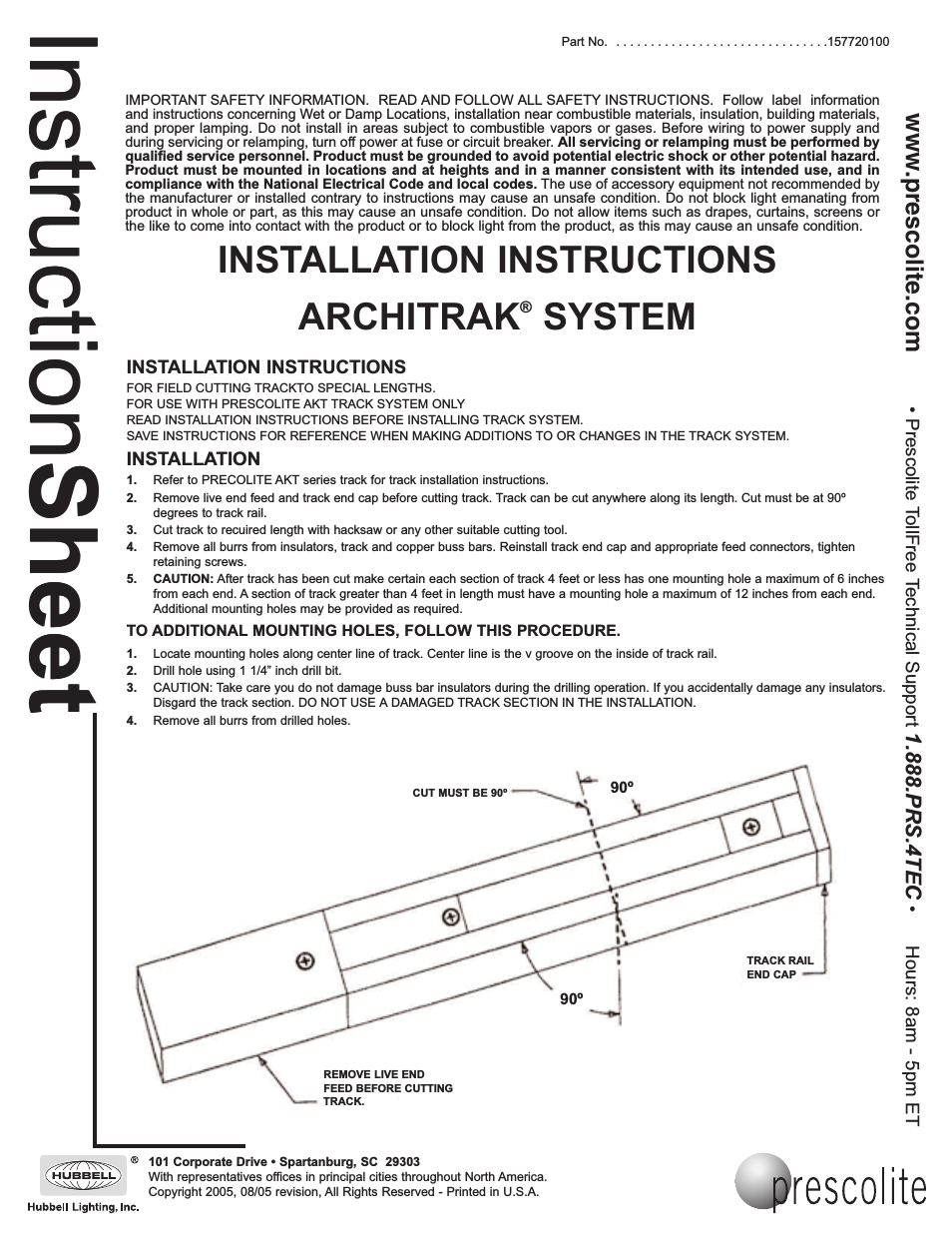 ARCHITRAK SYSTEM Field Cutting Tracks to Special Lengths