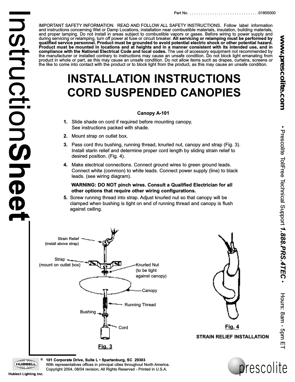 CORD SUSPENDED CANOPIES