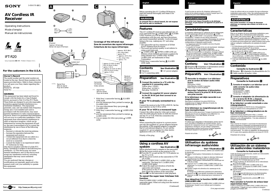 Operating Instructions IFT-R20