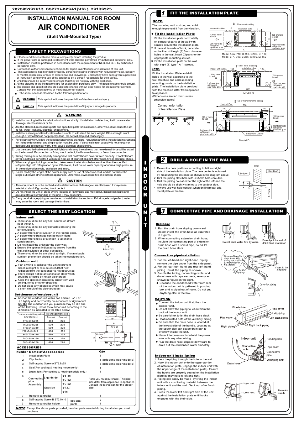 Classic Series PMS091CL Installation Manual