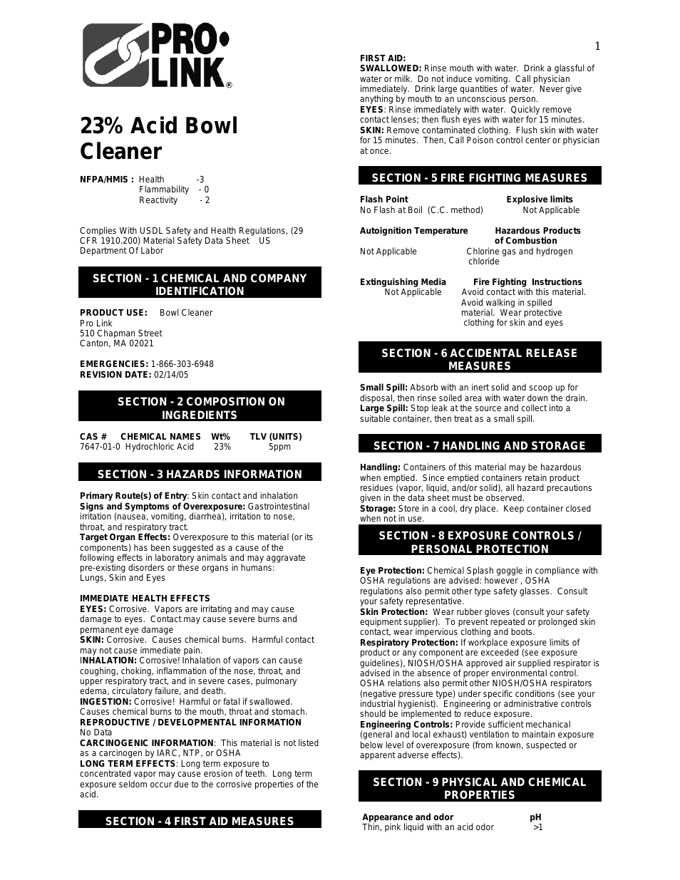 23% Acid Bowl Cleaner R230