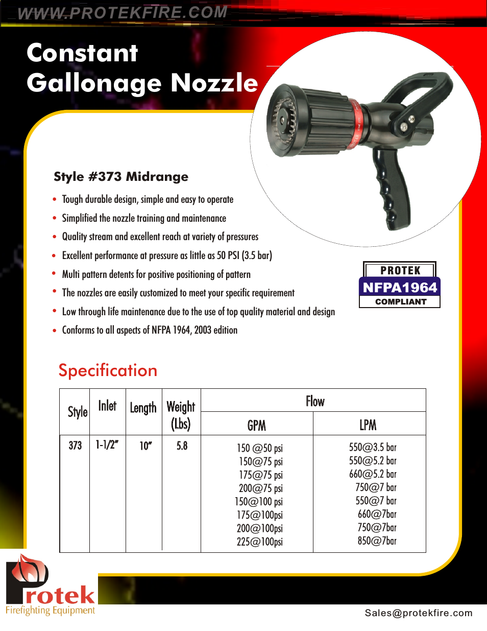 373 Mid-Range Constant Gallonage
