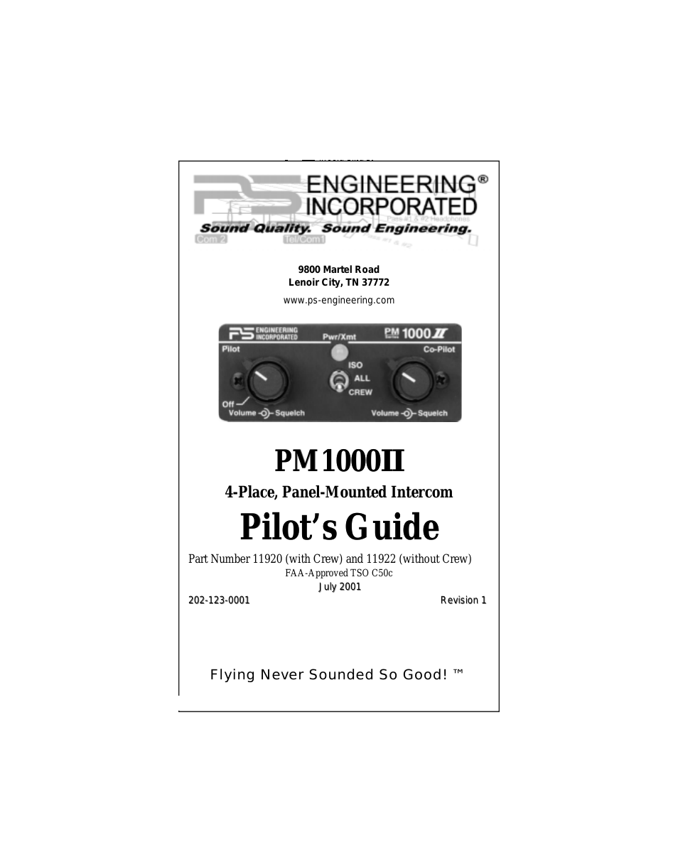 PM1000II Pilot’s Guide