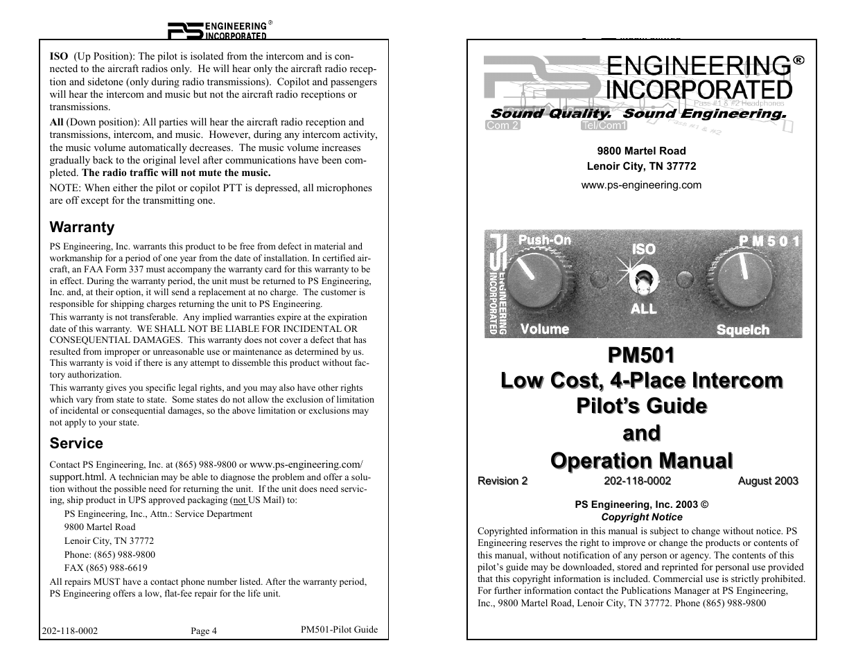 PM500EX Pilot’s Guide
