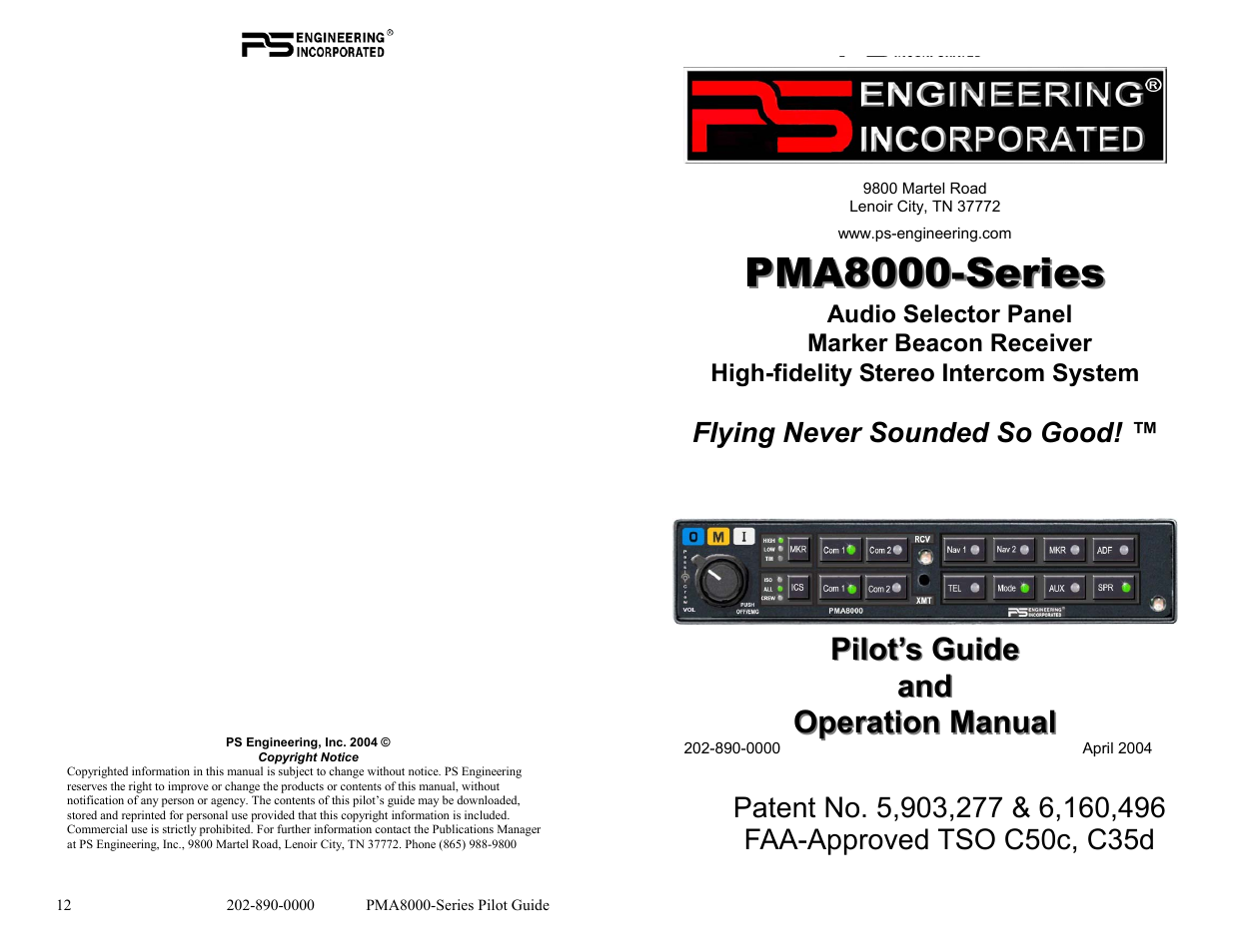 PMA8000 Pilot’s Guide