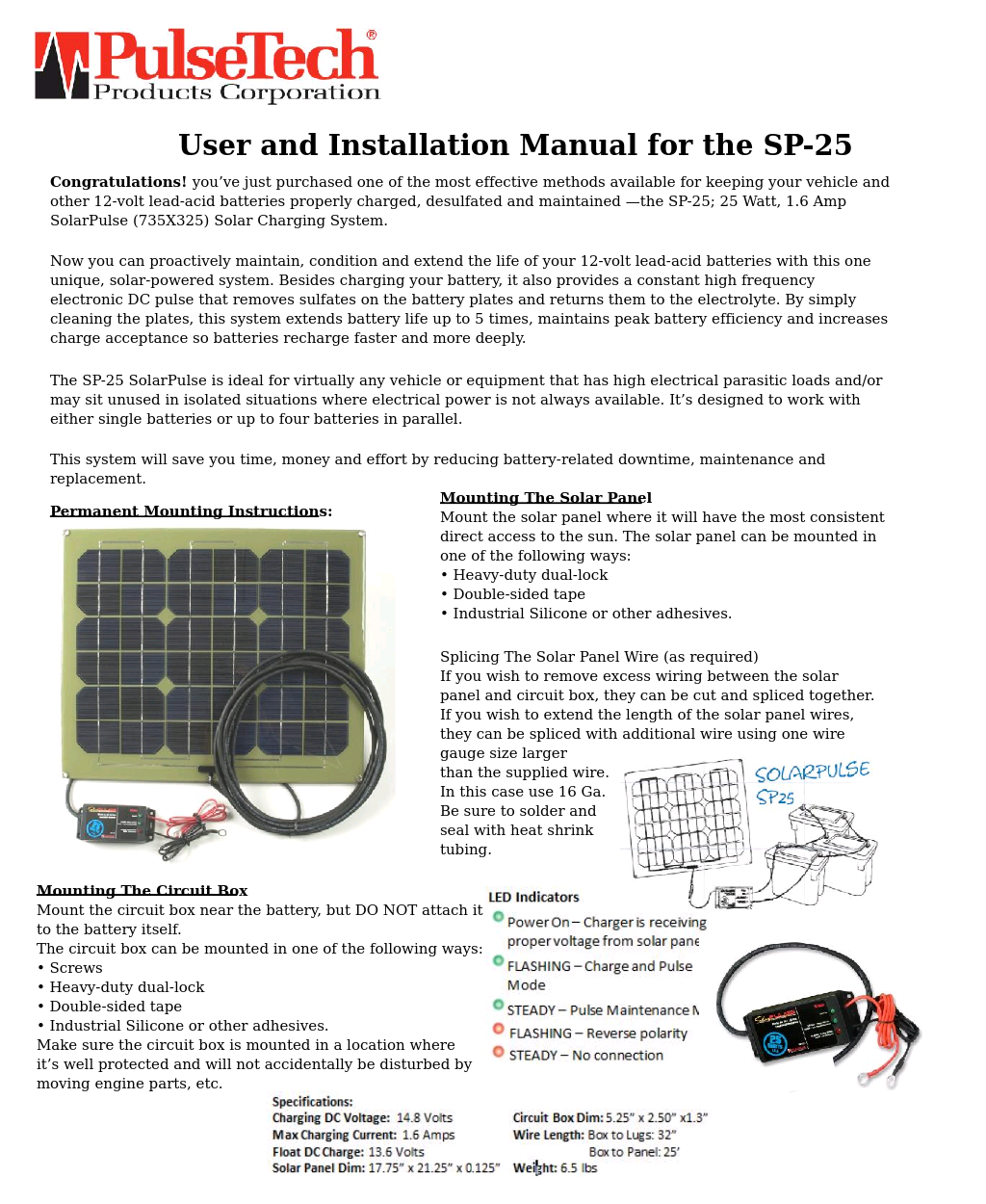 SP-25 12V Solar Battery Charger Maintainer (735X325)