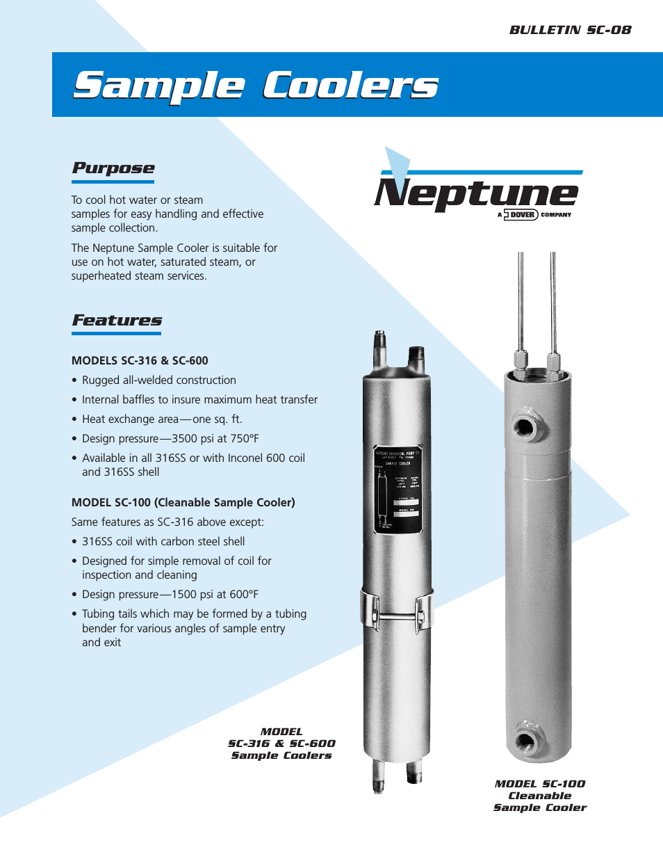 Neptune Sample Coolers SC-100,SC-316,SC-600