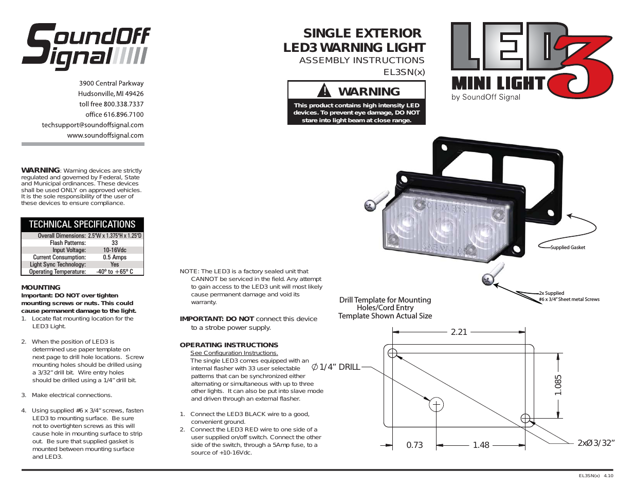 LED3 Surface Mount (10-16v)