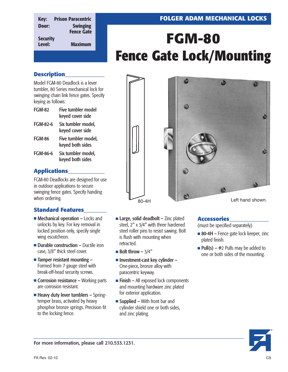 FGM-80 Fence Gate Lock_Mounting