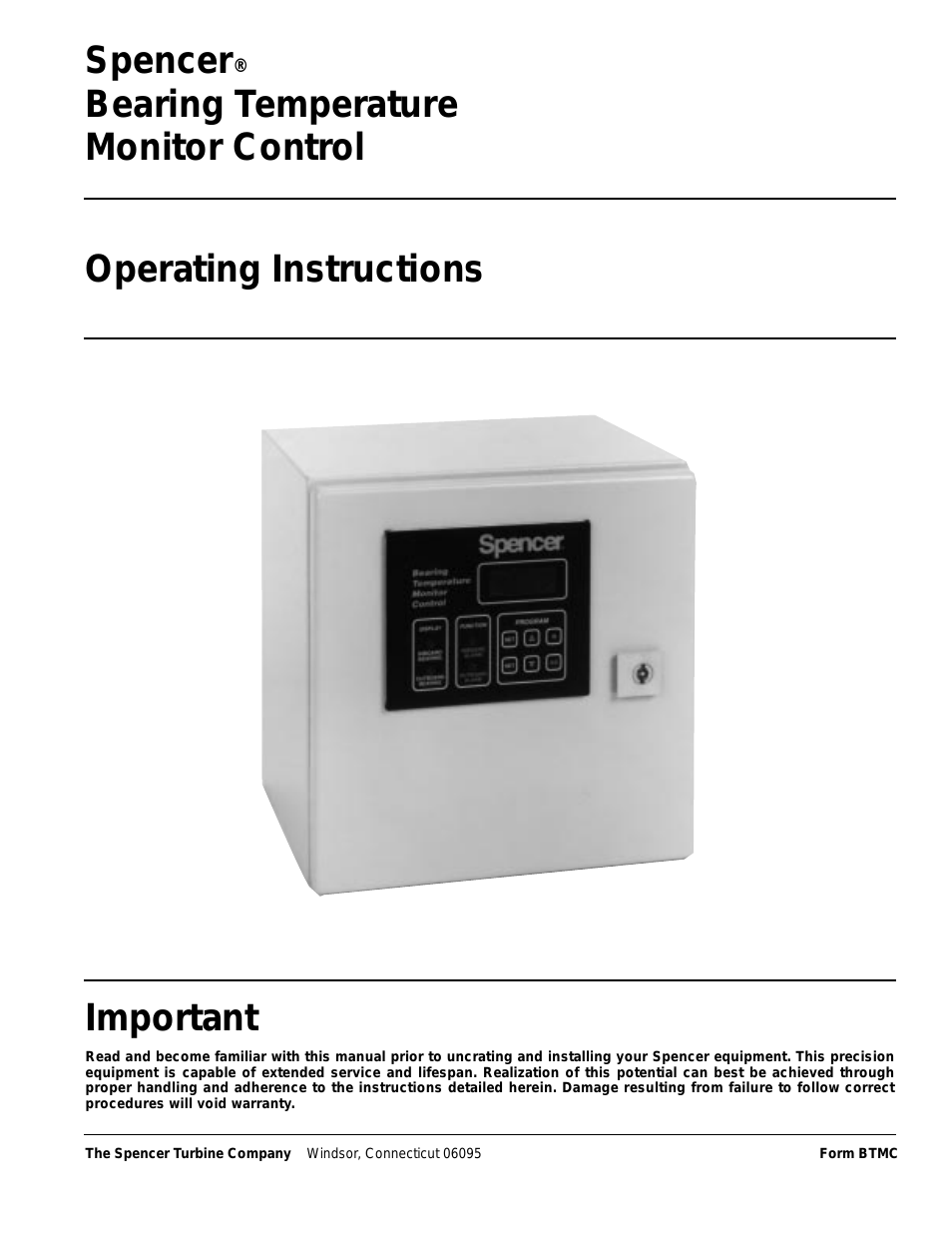 Bearing Temperature Monitor Control