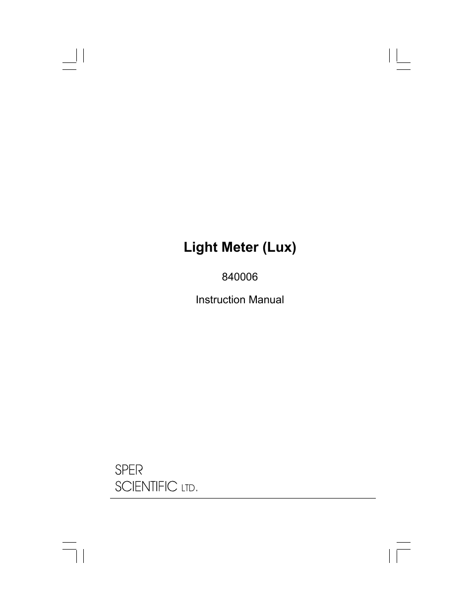 840006 Light Meter Lux