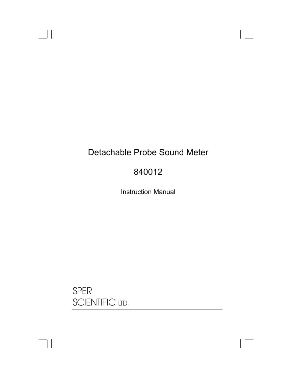 840012 Sound Meter with Detachable Probe